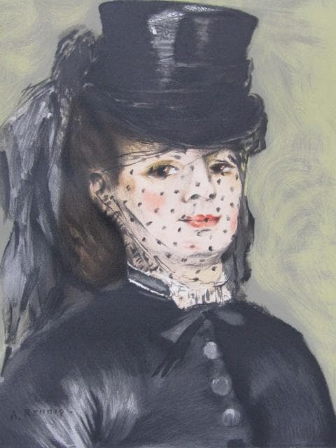 毎日新聞 リトグラフ ルノアール 限定250部 2枚 読書する女 ダラス夫人』