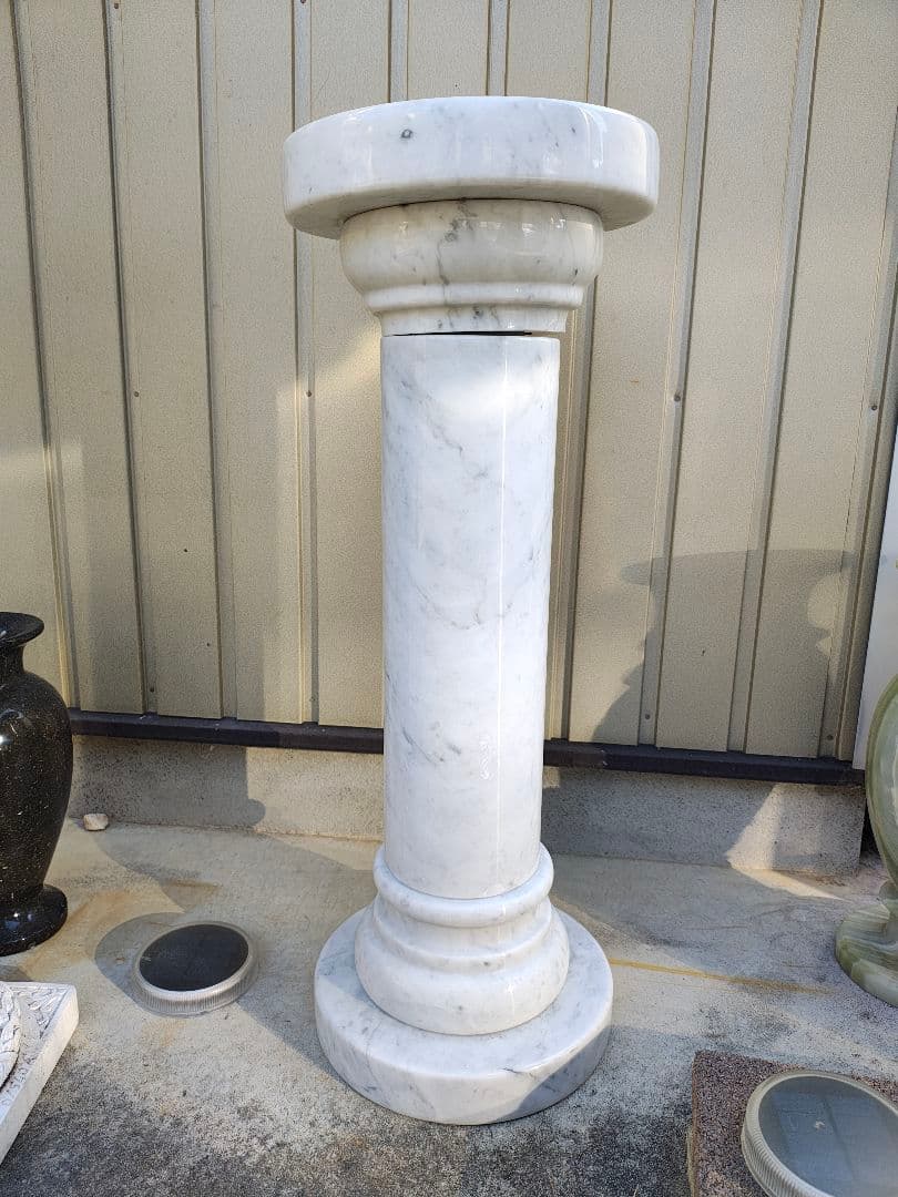 大理石 円柱型 オーナメントポール