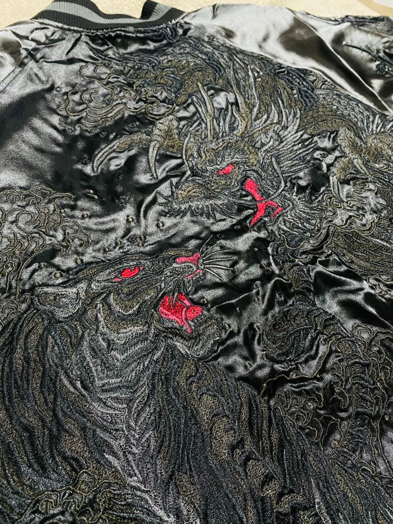 Japanese 龍虎日本限定 スカジャン unisex サテン vintage - メルカリ