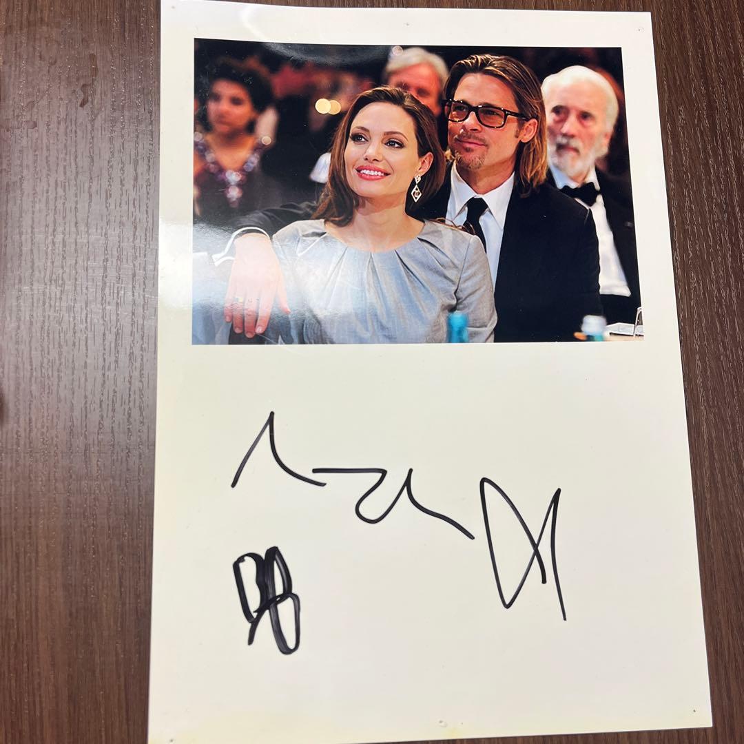 ブラッドピットとアンジェリーナジョリー2人の直筆サイン付き写真