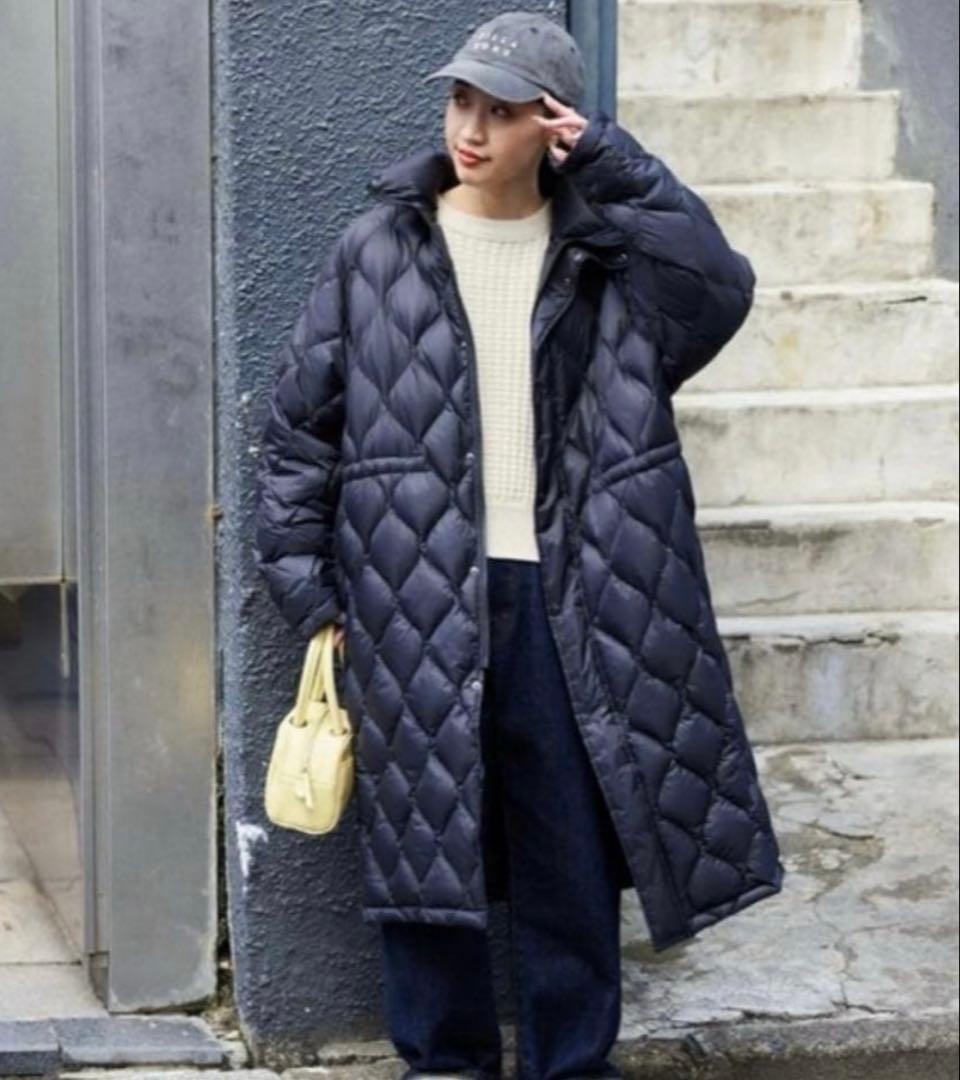 TAIONキルトスタンドカラーロングダウンコート　フリークスストア