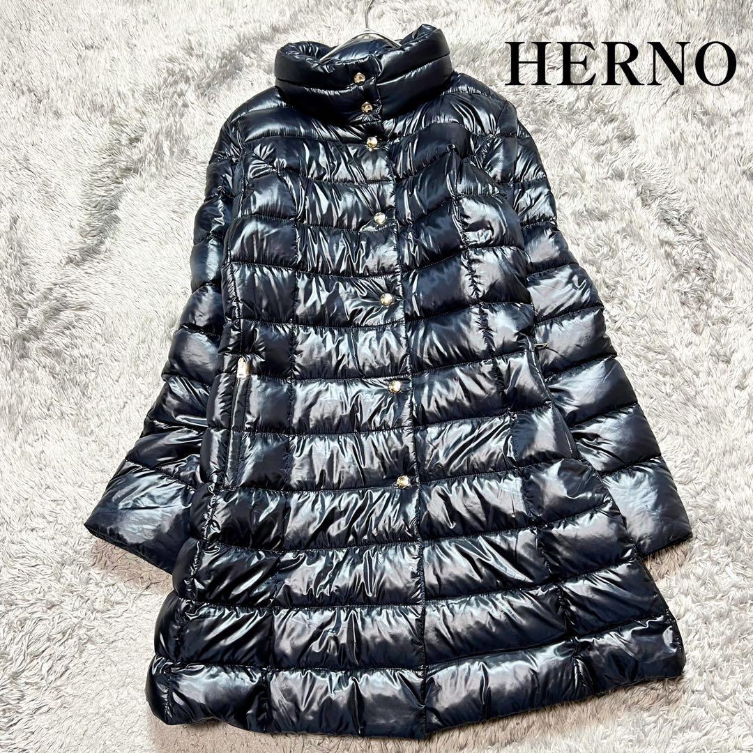 ヘルノ　リバーシブル　ダウンコート　洗えるダウン　40 Mサイズ　紺　極美品 HERNO（ヘルノ） ダウンジャケット LAMINAR GORE-TEX INFINIUM