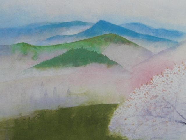 奥村土牛、【吉野】、希少画集画より、状態良好、新品高級額装付