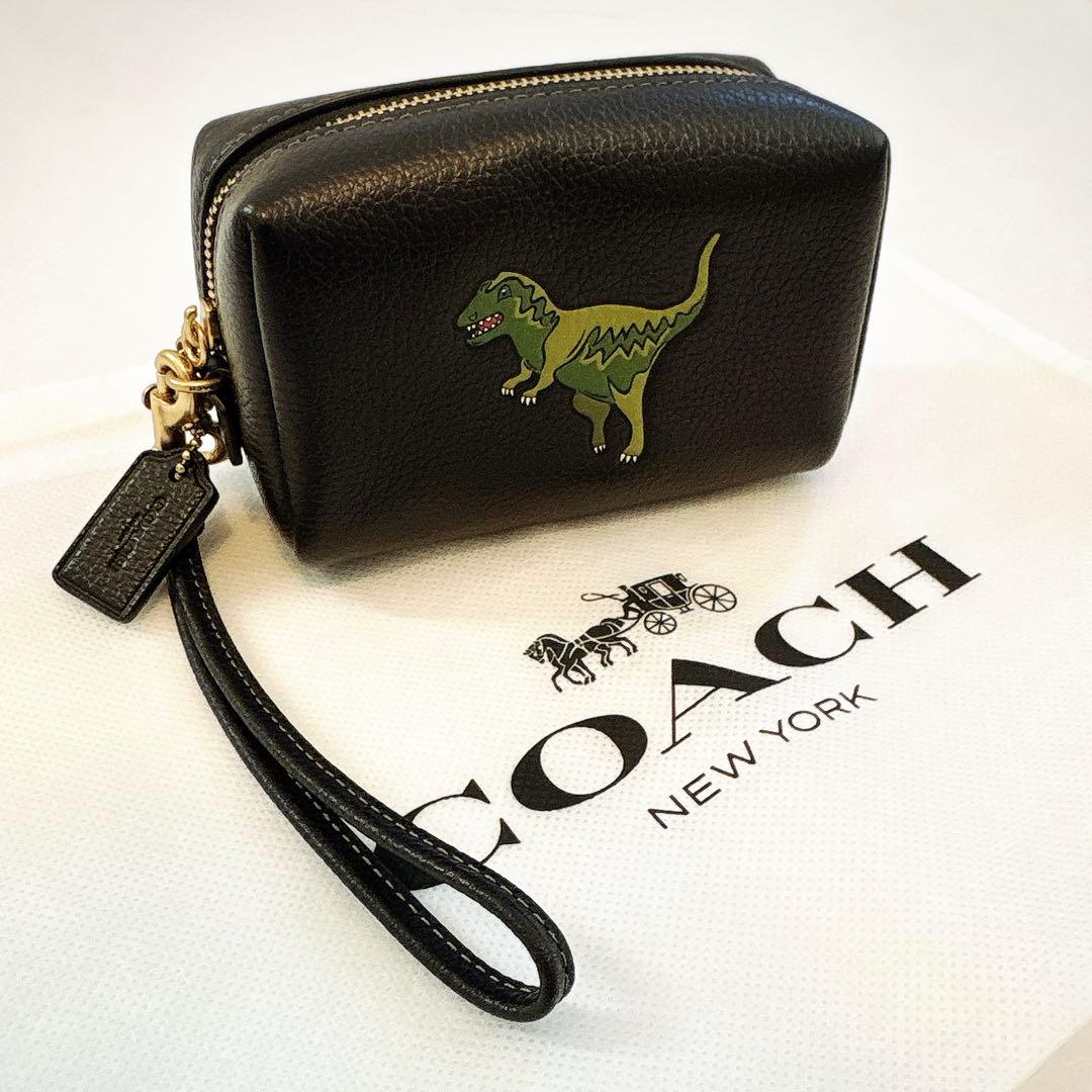 ［限定］coach コーチ コスメティックポーチ 恐竜 レキシー Coach コーチ 恐竜 rexyレキシー レザー ポーチ - メルカリ