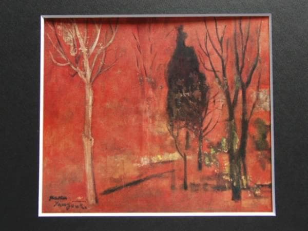 山口　薫、ひだまりの樹木、限定版、額装用画集より、新品高級額、額装付
