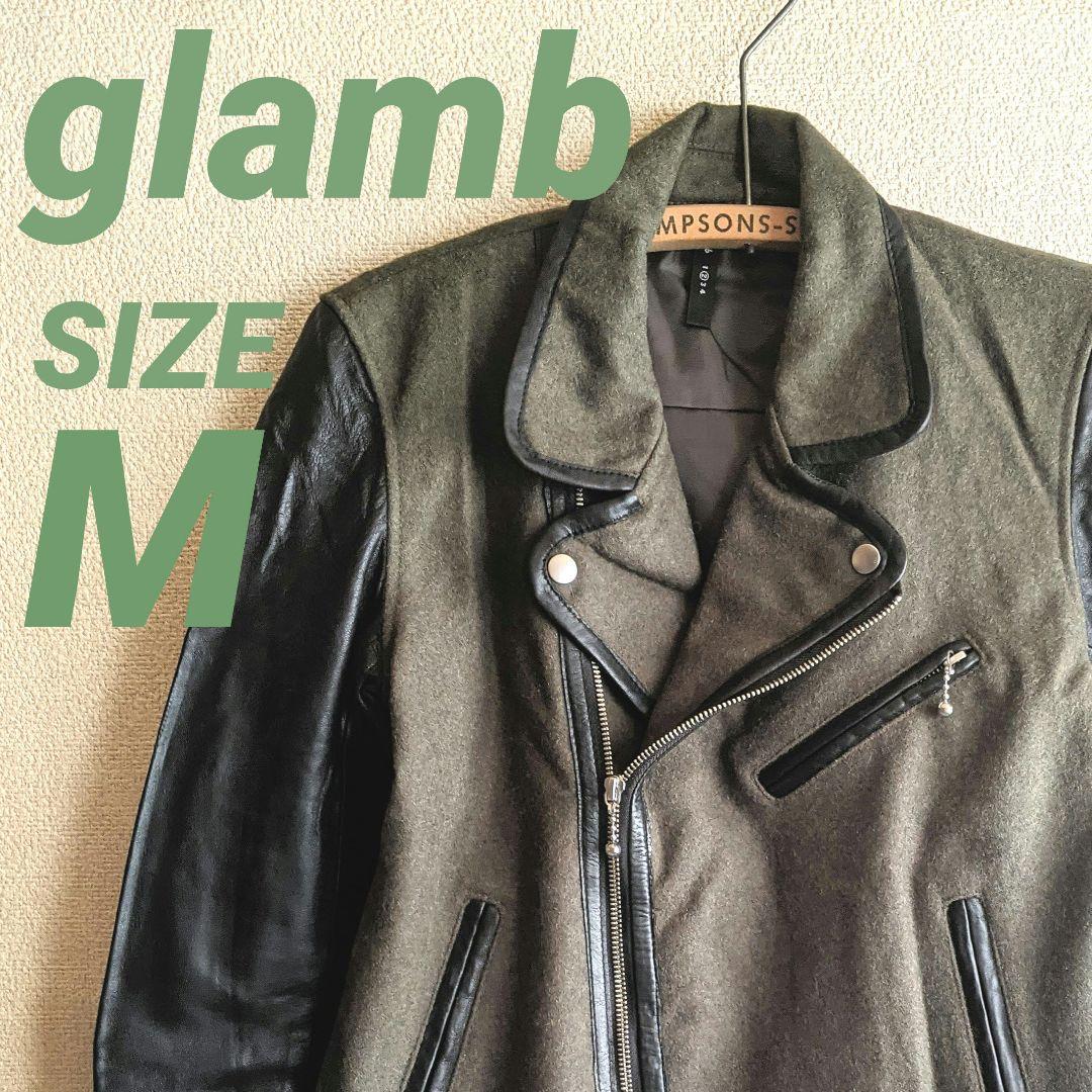 美品 glamb/グラム レザー ライダースジャケット カーキ 黒 M - メルカリ