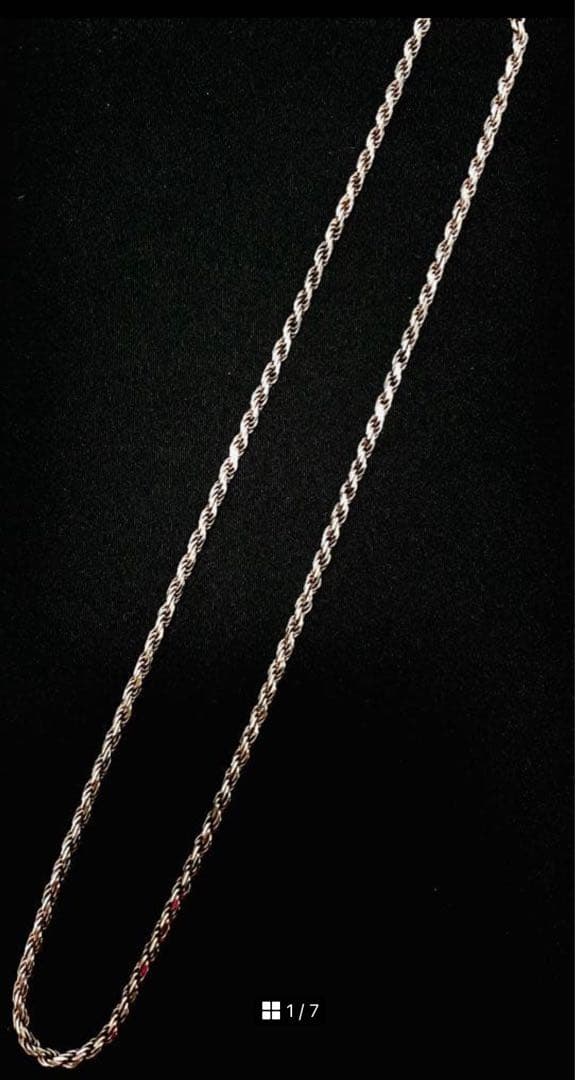 SILVER925 ITALY製 ロープチェーンネックレス 3mm 高級シルバー シルバー925 ロープチェーン ネックレス 幅3mm 燻し加工 silver 2
