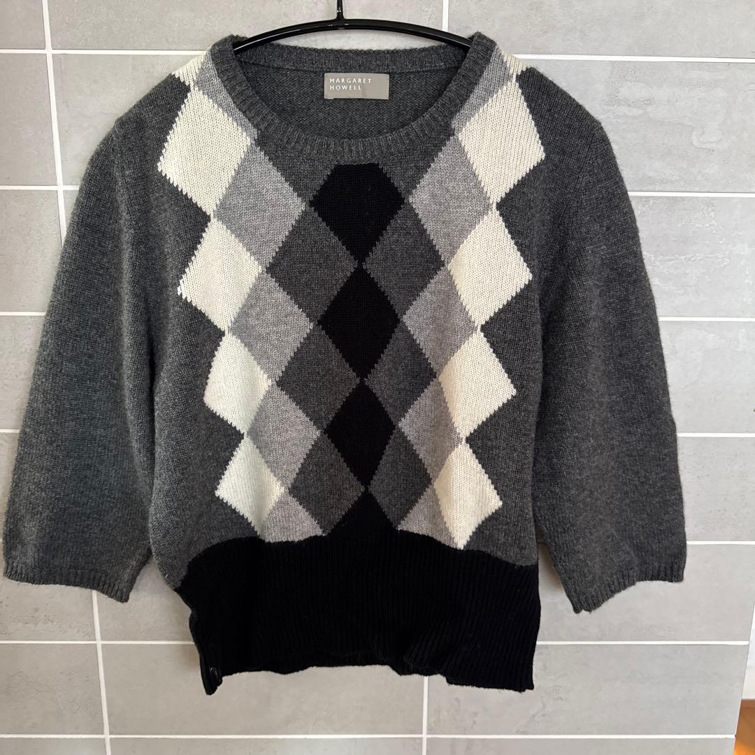 MARGARET HOWELL マーガレットハウエル アーガイル柄　ニット