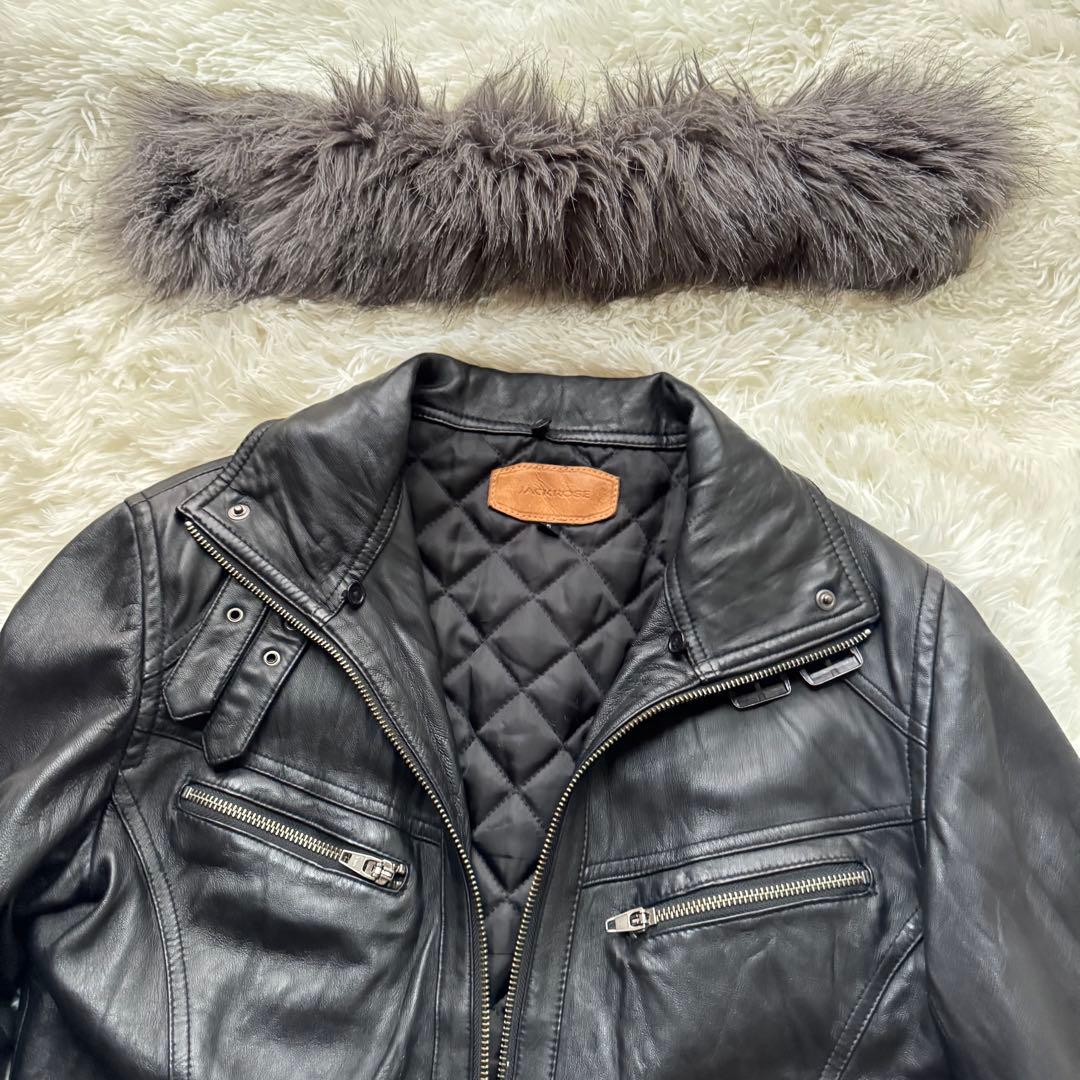 極美品】JACKROSE レザージャケット ファー 2WAY ライダース 羊革