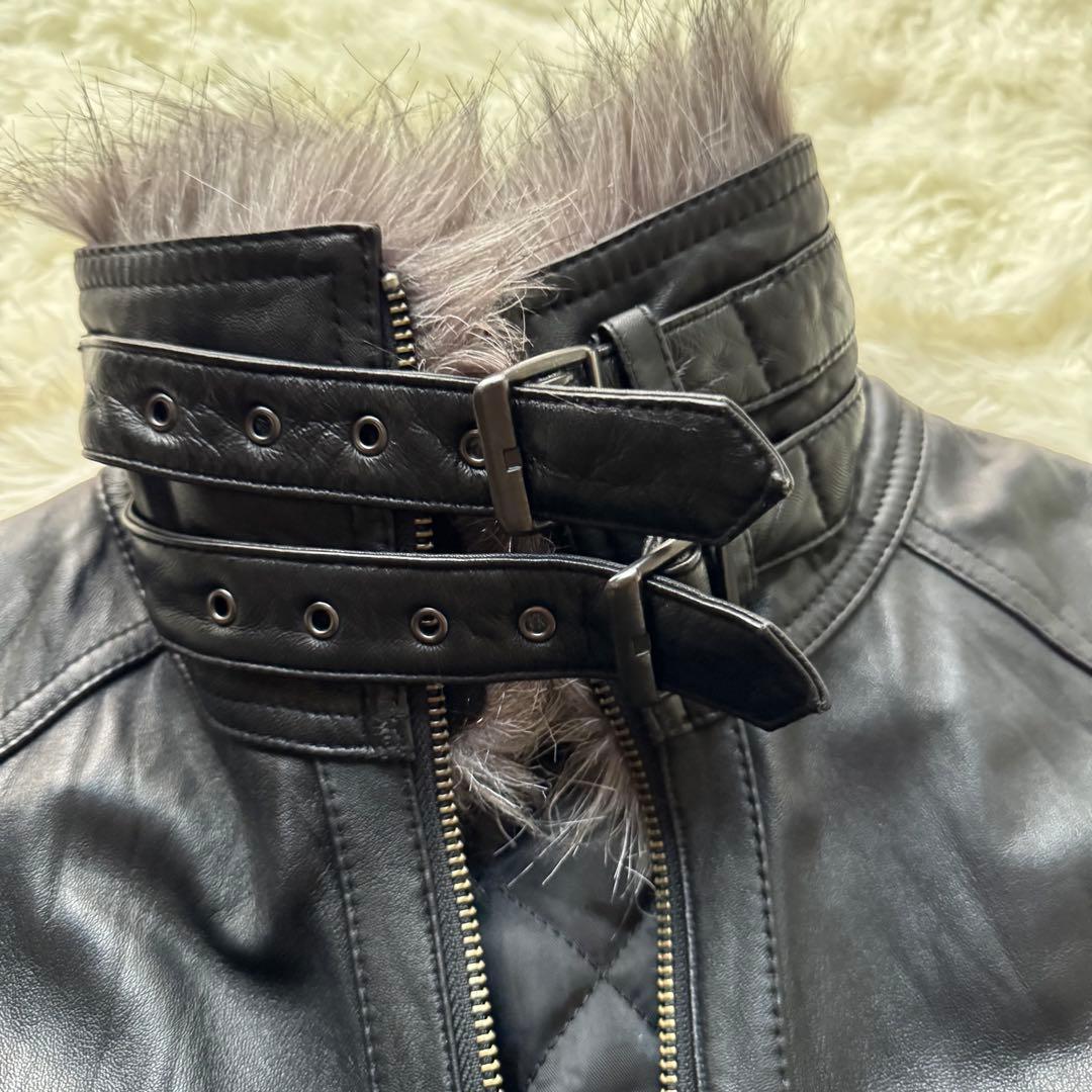 極美品】JACKROSE レザージャケット ファー 2WAY ライダース 羊革