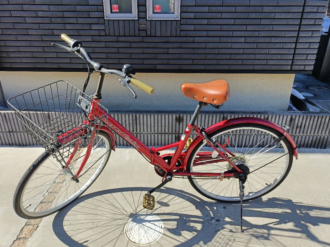 美品！26インチ 折りたたみ 自転車 TS26B 赤 ◆ 約10回使用 ◆