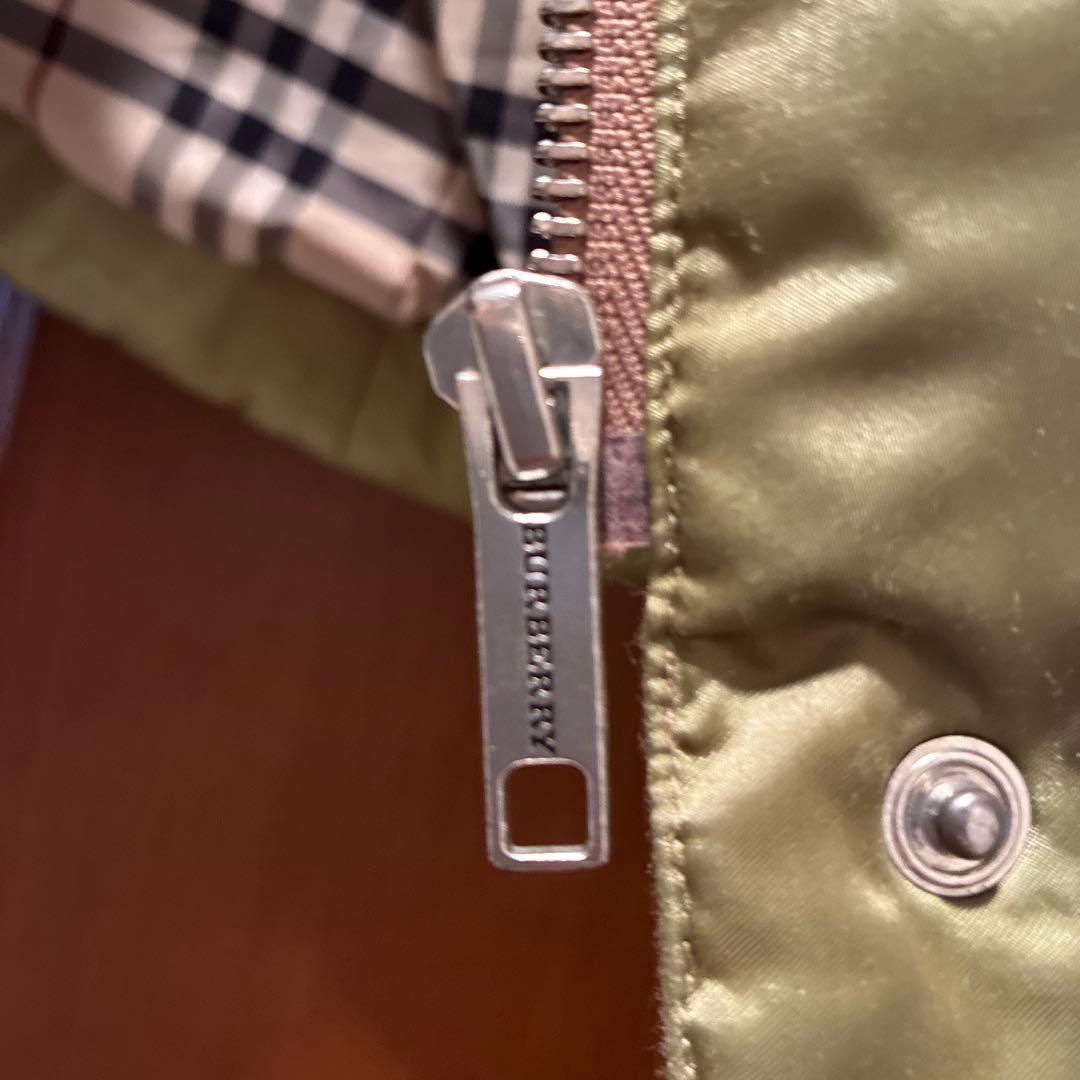 バーバリーロンドン ダウンコート 46 カーキ ゴールド フォックス