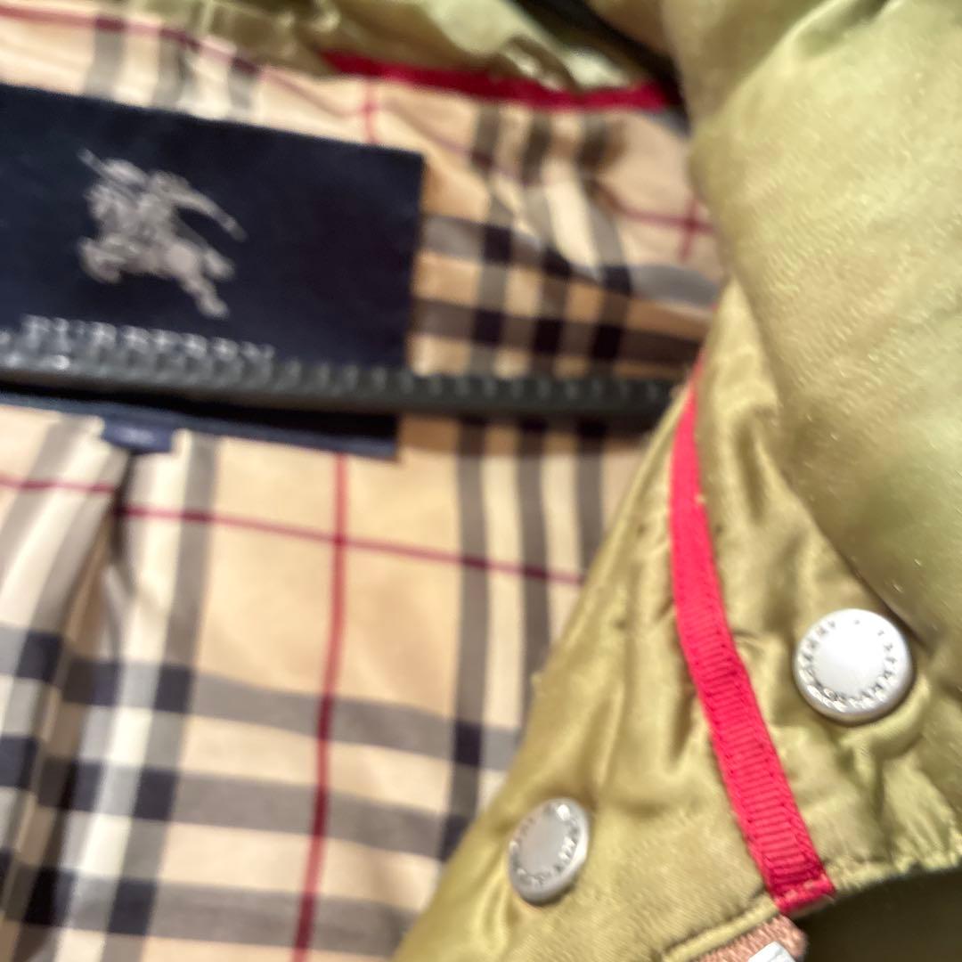 バーバリーロンドン ダウンコート 46 カーキ ゴールド フォックス