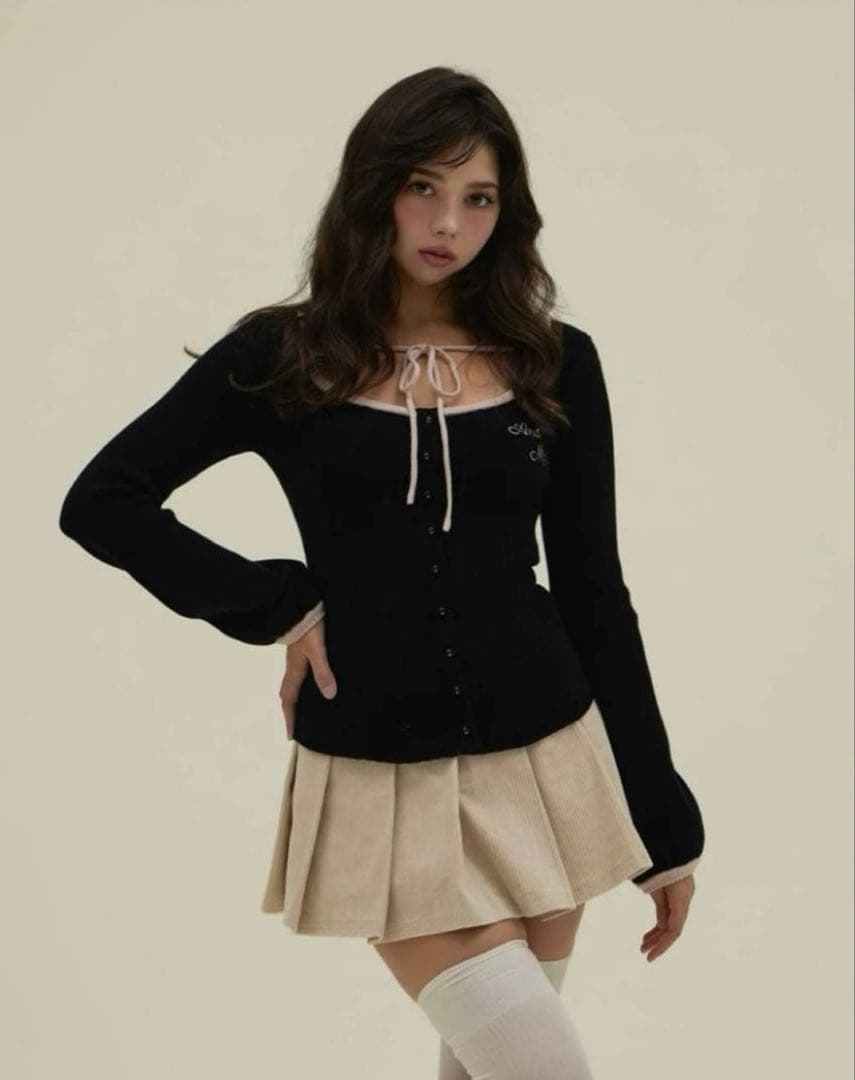 トップス andmary Sonique knit tops black