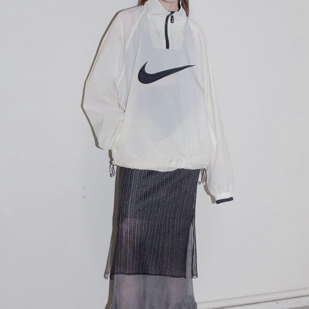 90年代〜00年代NIKE ナイキ ハーフジップ　刺繍 プルオーバー ジャケット 90's~ NIKE Pullover Half-zip Nylon Jacket 90年代~ ナイキ ナイロン