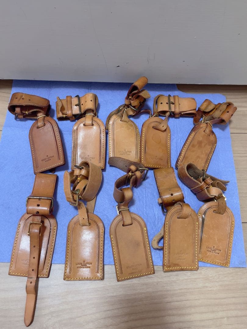Louis Vuitton レザー ネームタグ 10個セット LOUIS VUITTON ルイヴィトン ヌメ革タグ 2個セット ネームタグ レザー