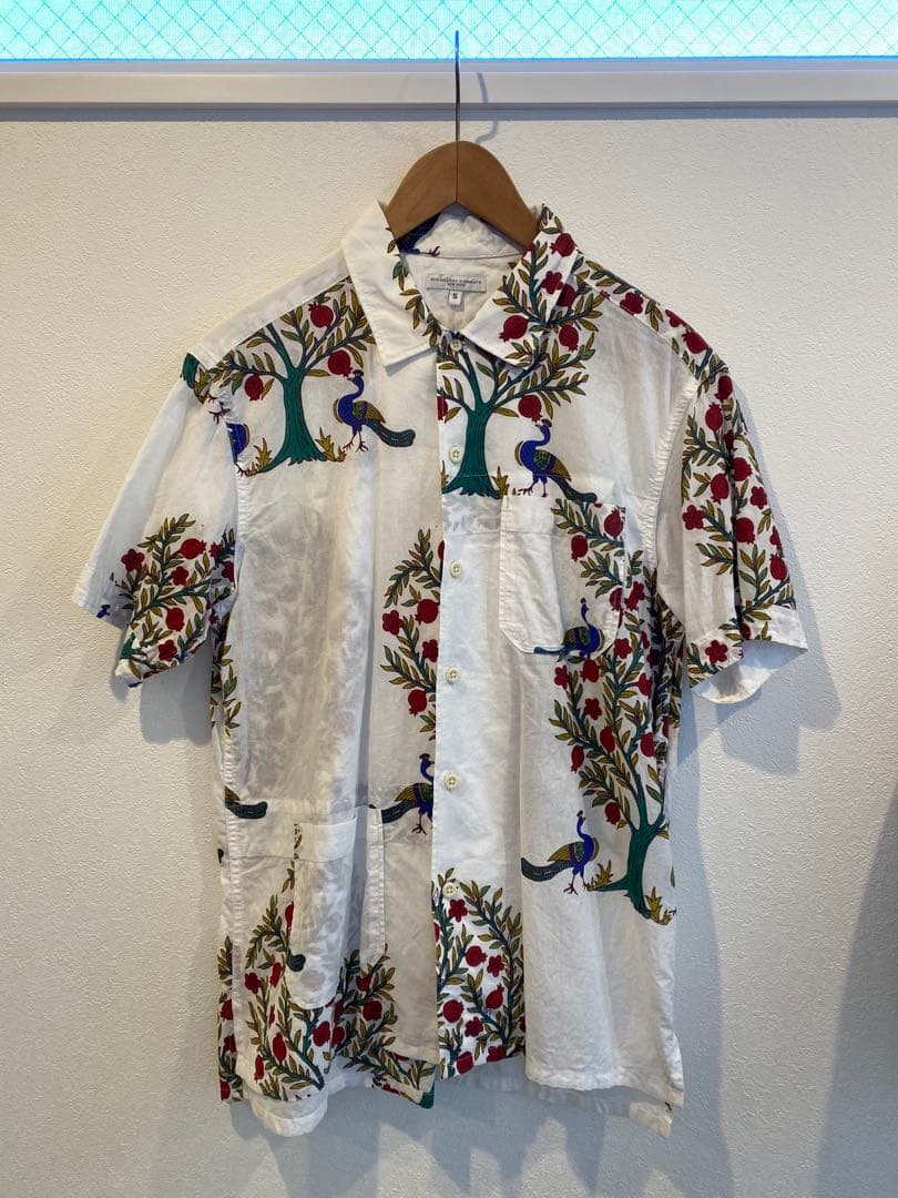 超美品 ENGINEERED GARMENTS 半袖シャツ S 孔雀　ガーメンツ