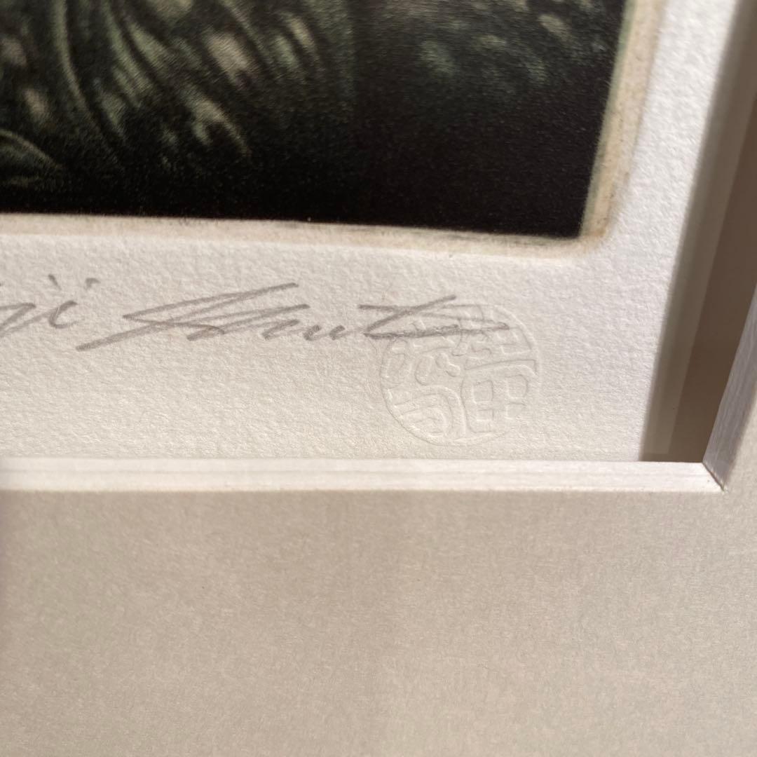 生田宏司作 カタクリの花 メゾチント版画 銅板 エディションナンバー