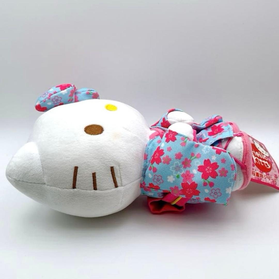 ハローキティ HelloKitty 桜着物シリーズ ぬいぐるみ 水色 - メルカリ