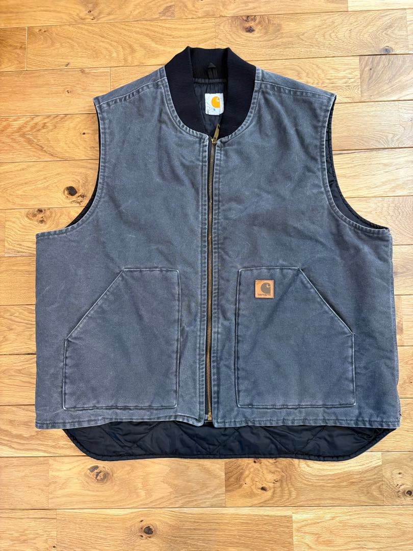 Carhartt グレー ベスト XL グッドフェード 00's “Carhartt” Duck Vest SIZE XL 00年代 カーハート ダックベスト