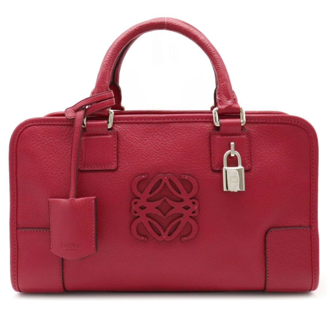 【Masa】LOEWE ロエベ アマソナ 28 アナグラム 赤 シルバー