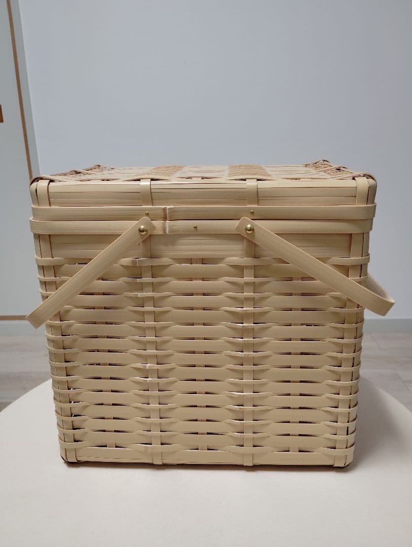 白竹かご（大）蓋付き