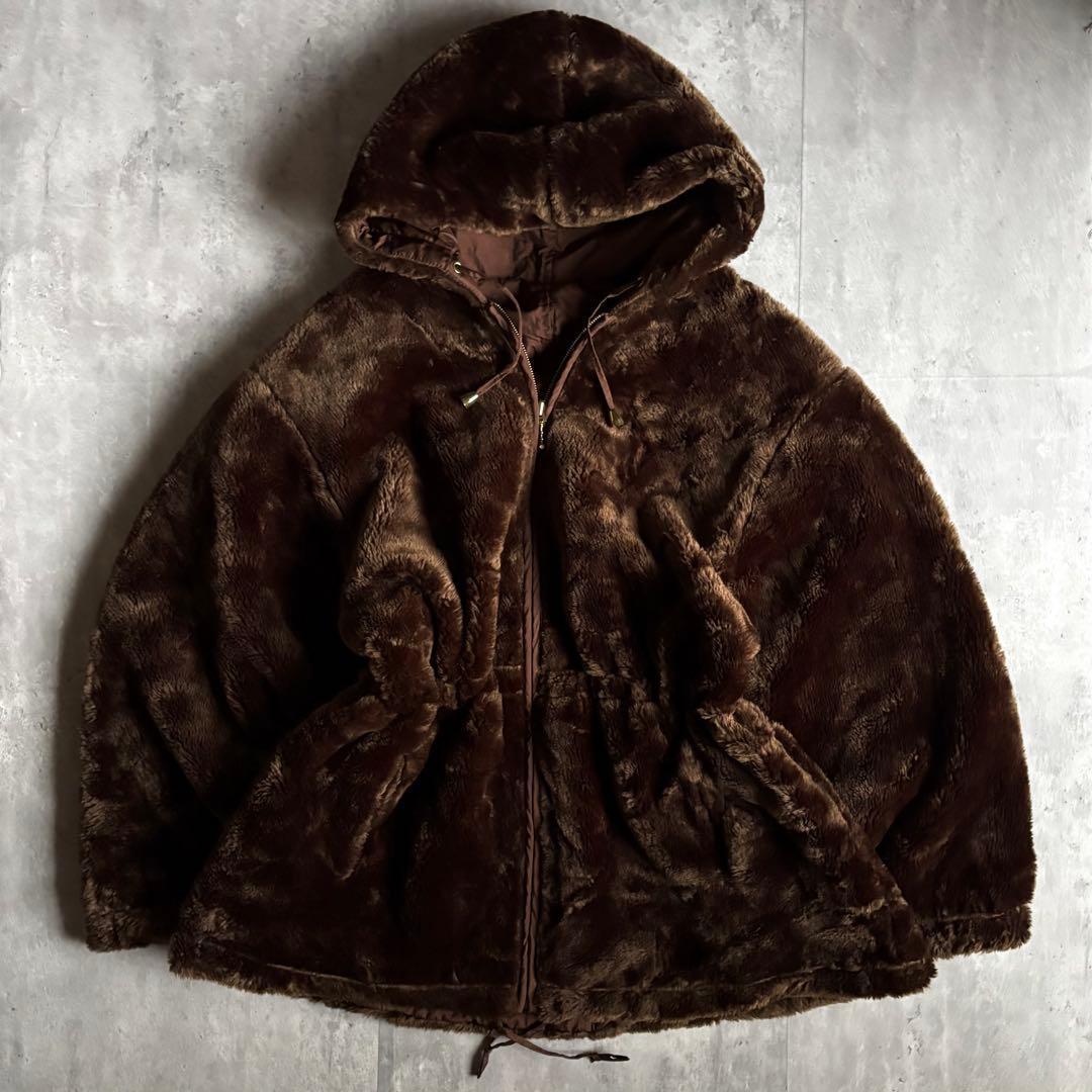 【80s eur vintage】リバーシブル　ファージップパーカー　スペイン製 80s eur vintage】リバーシブル ファージップパーカー スペイン製