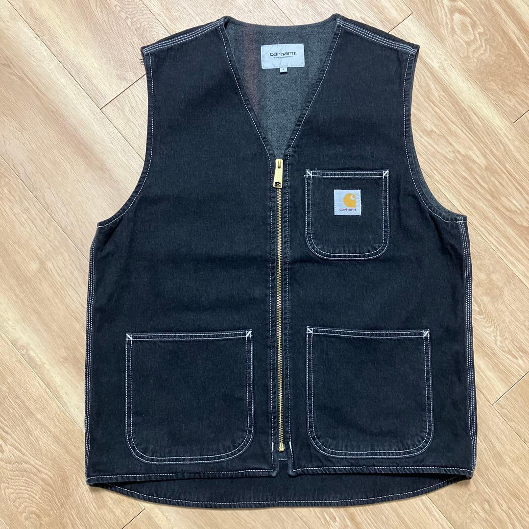 トップス carhartt wip chore vest □OUTER CARHARTT WIP CHORE VEST/BLACK ONE WASH SIZE:M □TOPS
