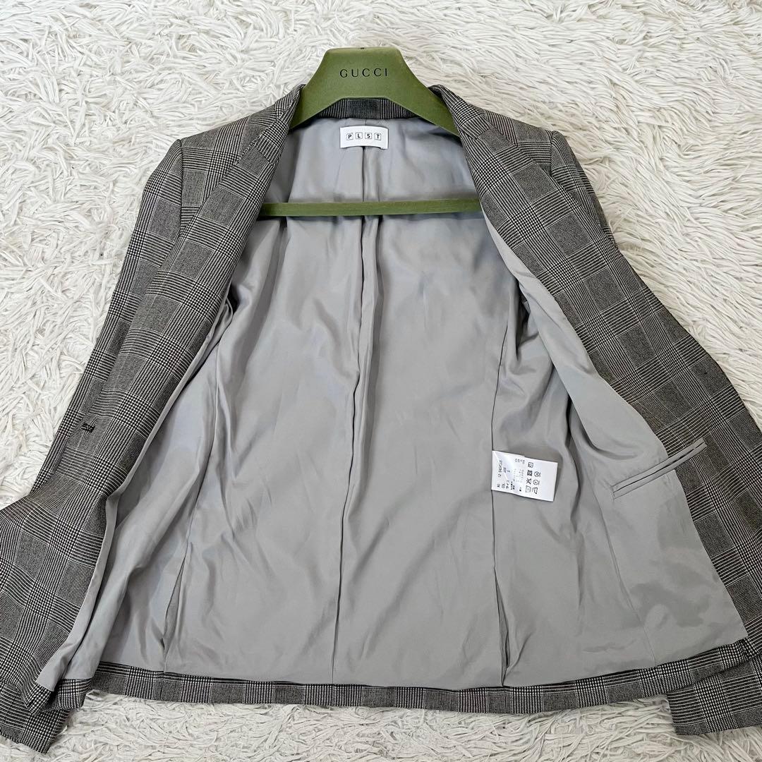 ✨美品✨プラステ スーツ セットアップ ノーカラー グレンチェック 本