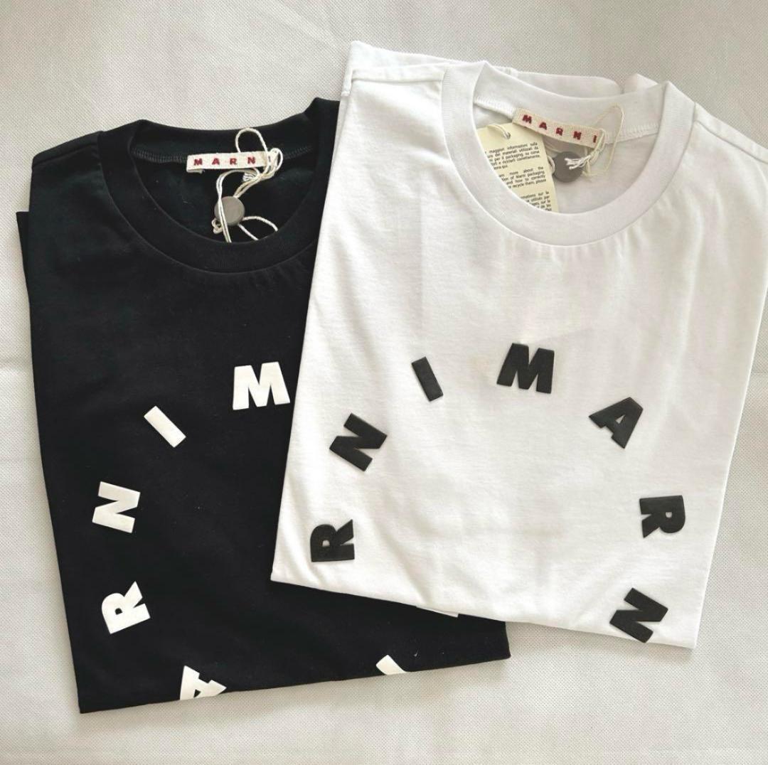 【残1】大人もOK MARNI シャツ 半袖 ロゴ ホワイト 12Y 150cm MARNI（マルニ） Pocket T Shirts Tシャツ 半袖 クルーネック