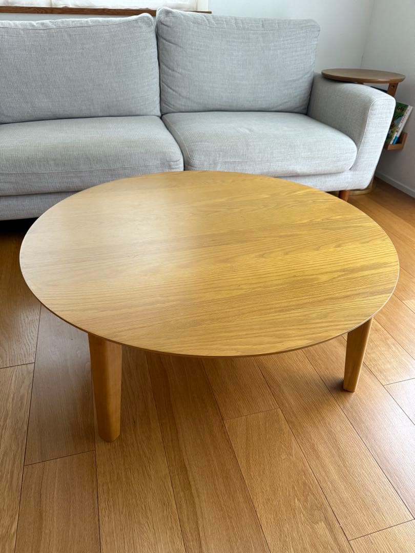 黒ねこ　円形折りたたみリビングローテーブル〈直径90cm〉丸テーブル