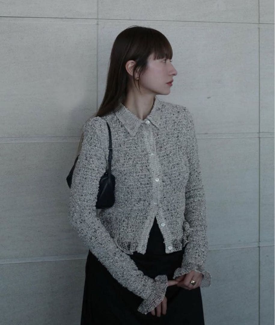 トップス 2601045 CLANE MIX MESH GATHER SHIRT