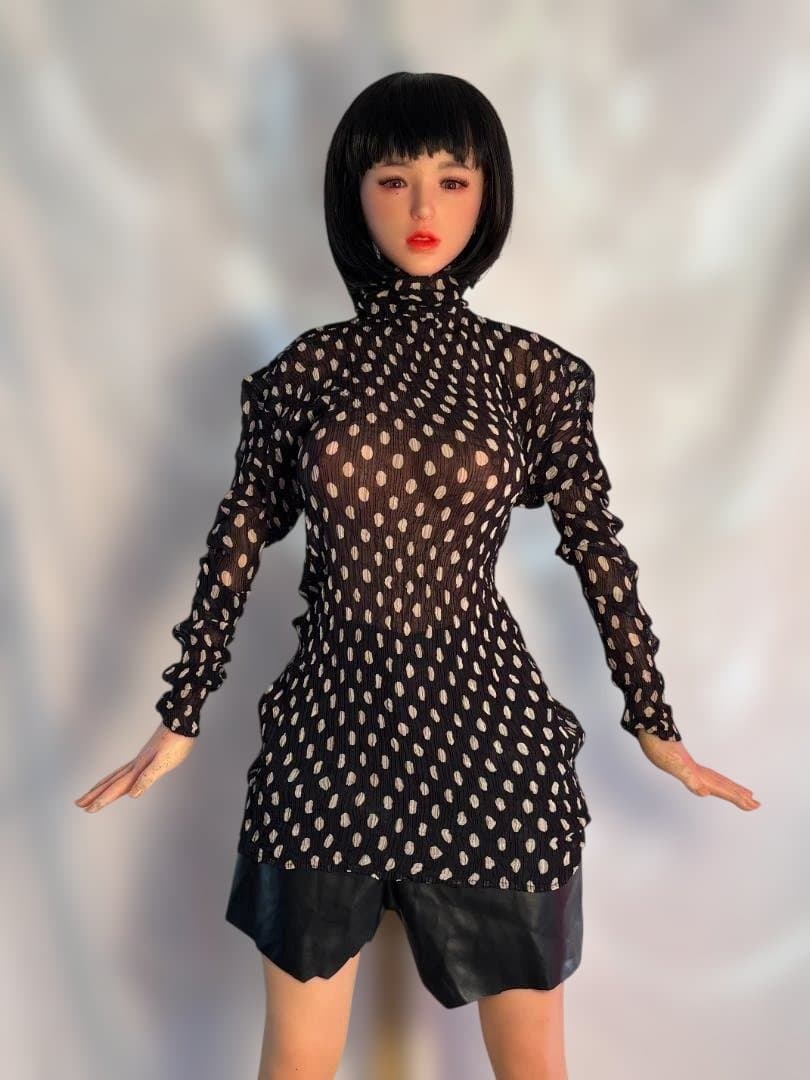 ISSEY MIYAKE しわプリーツ ドット柄 ハイネック L