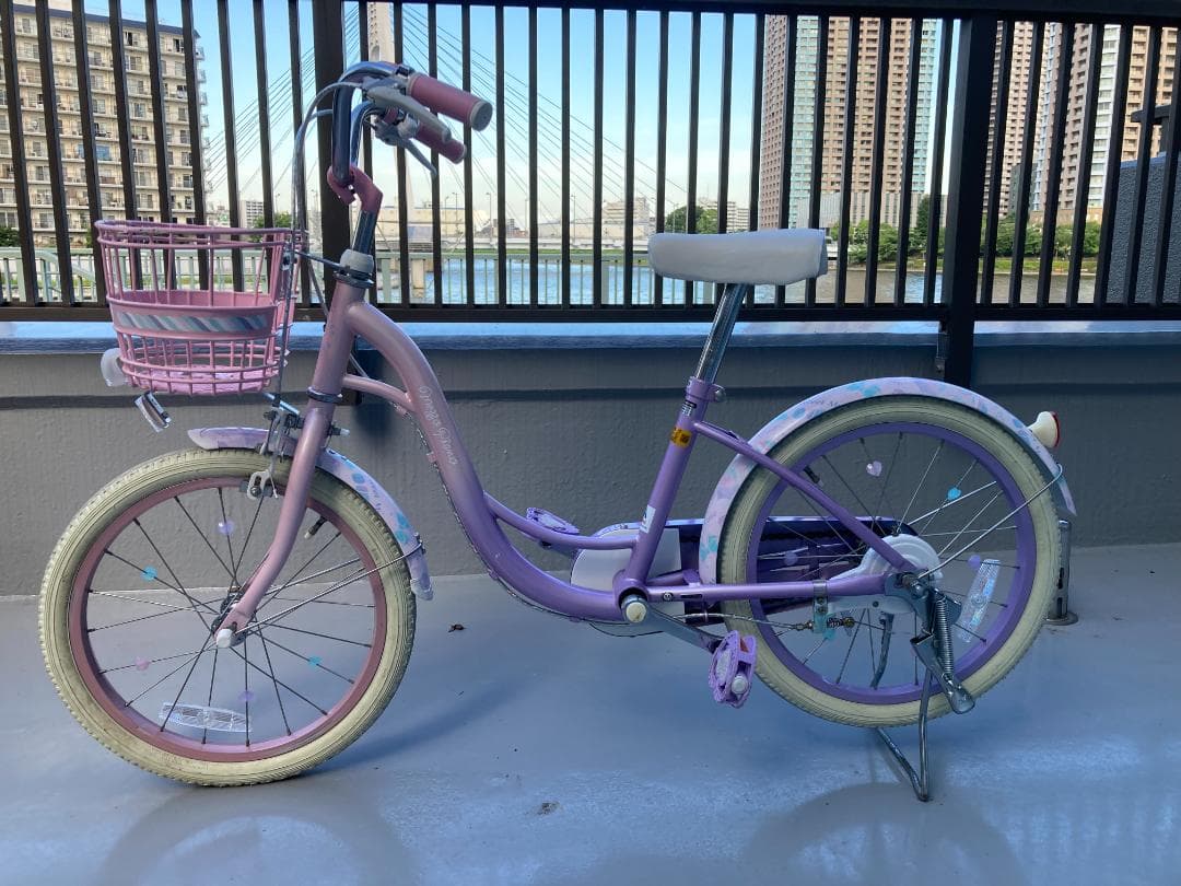 HR☆　子供用自転車　アサヒサイクルのメゾピアノ 紫色とピンク 18インチ