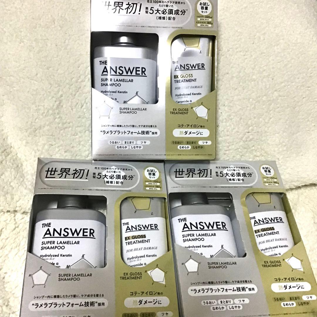 ザアンサー シャンプー＆EXグロストリートメント お試し容量セット 3個