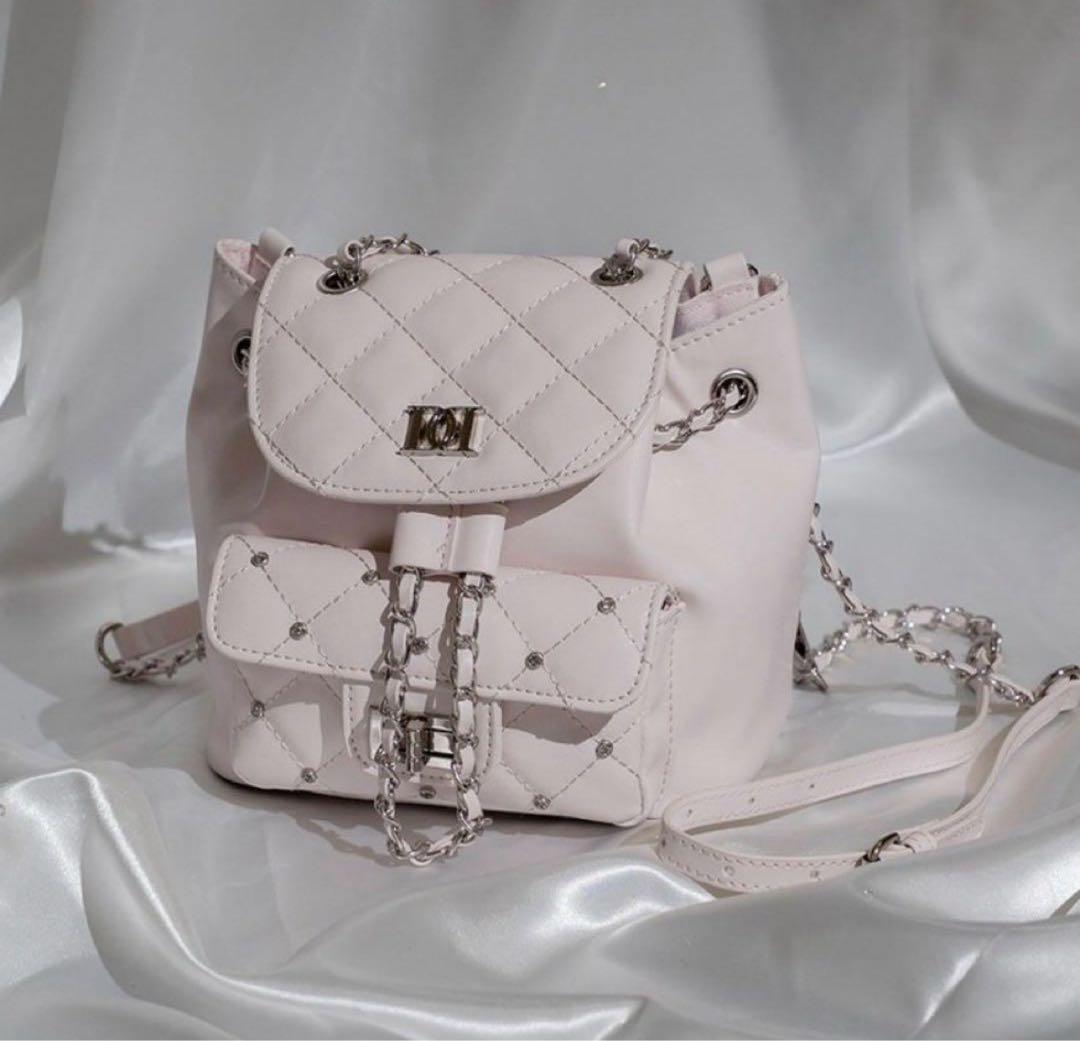 darich コンビニ支払い❌ キルティングビジューミニリュック ピンク ダーリッチ Darich キルティングビジュースクエアミニバッグ （ピンク