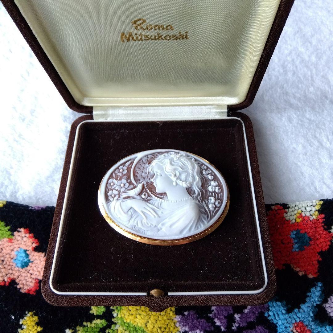 カメオ18k作家ブロ−チ