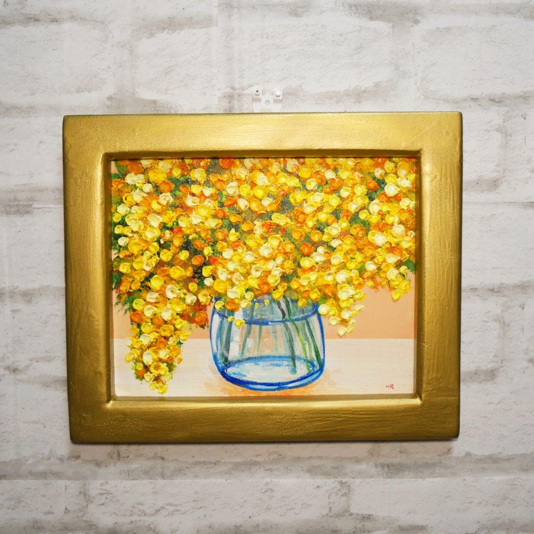 油絵 油彩 油彩画 絵画 絵 【ミモザ】