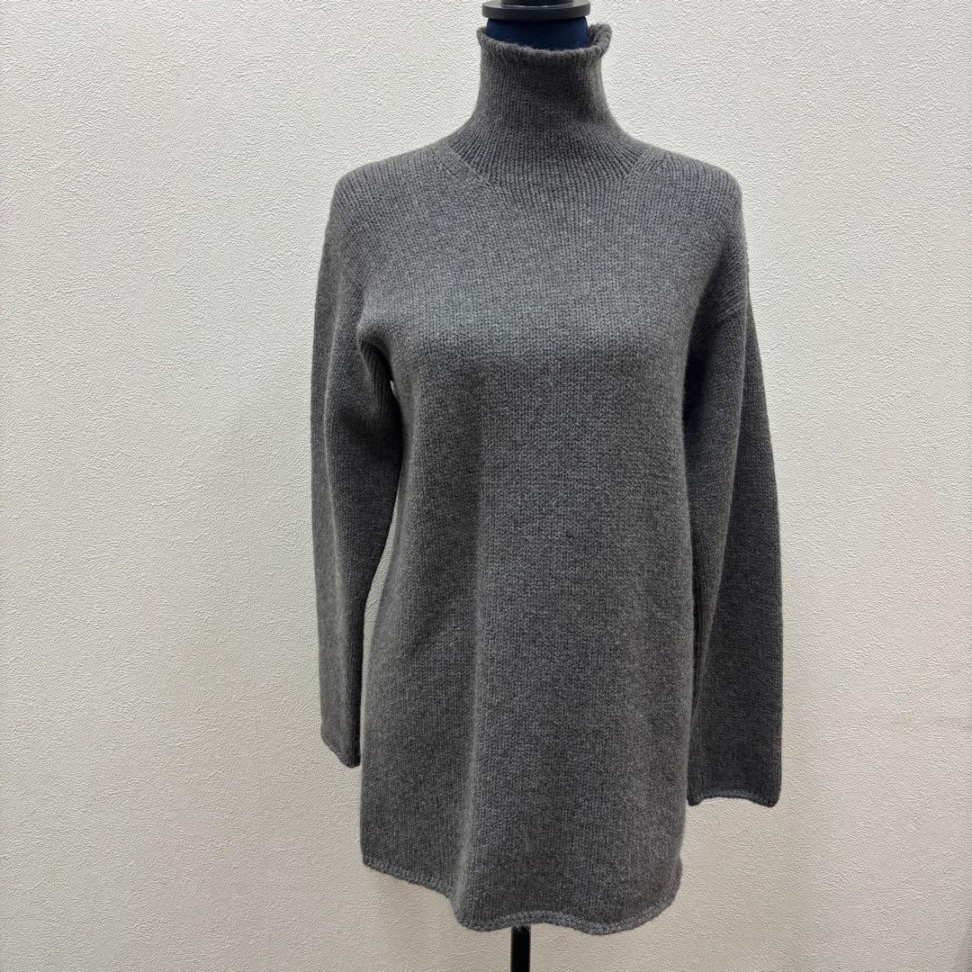 Hermes エルメス カシミヤ タートルネック ニット セーター グレー