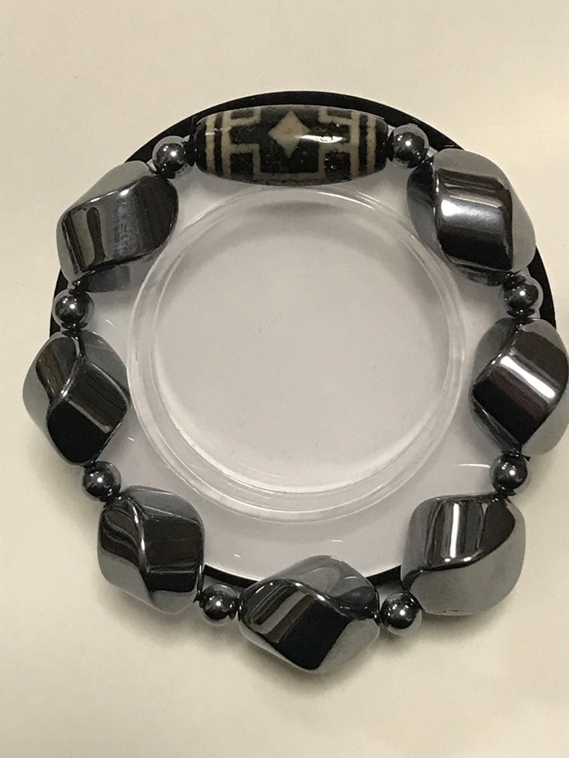 3039 大玉 テラヘルツ デザインブレスレット 天珠付 健康器具 パワー石