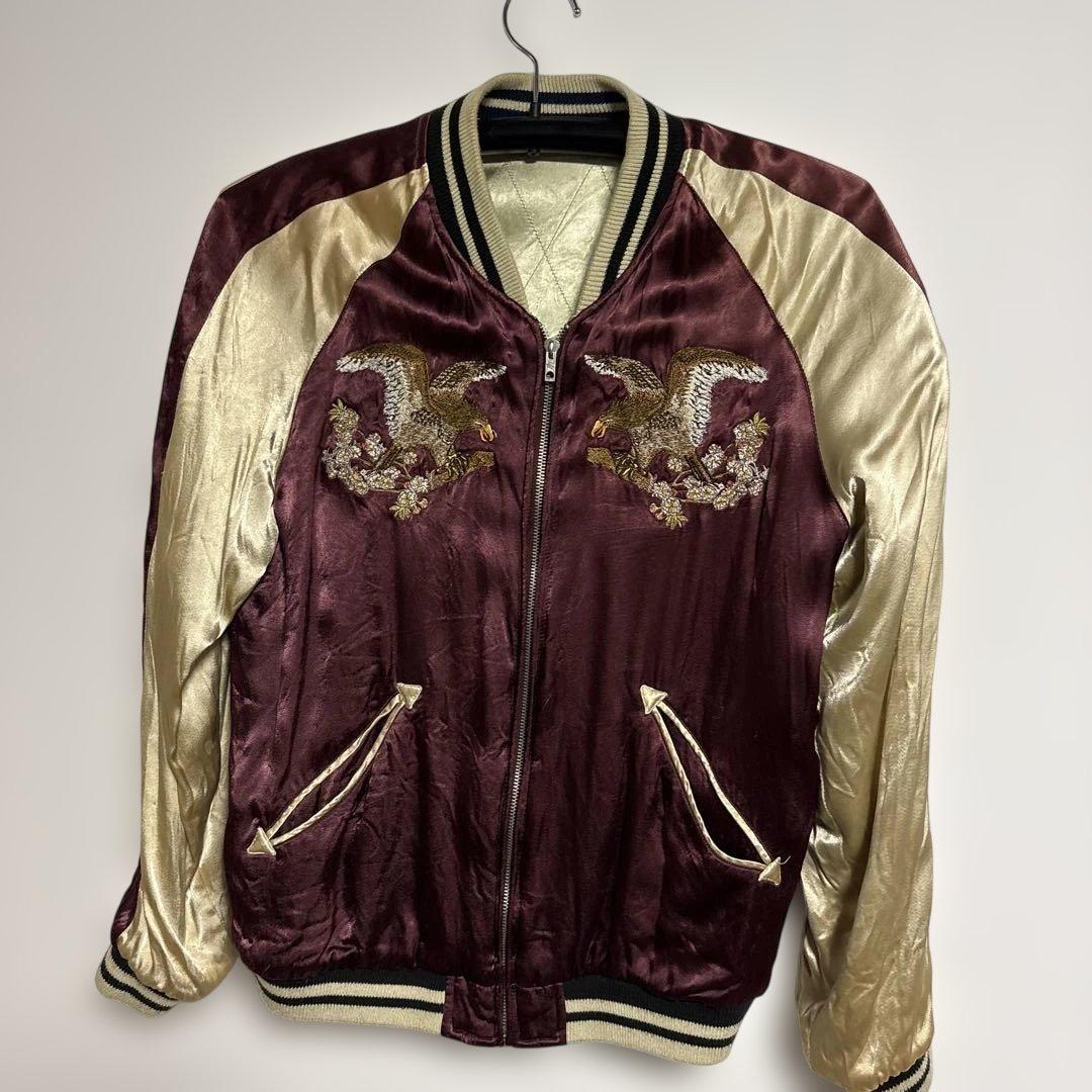 IOLANI スカジャン M バーガンディ/ゴールド