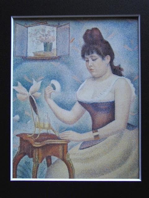 ジョルジュ・スーラ、【化粧をする若い女性】、新品高級額 額装付