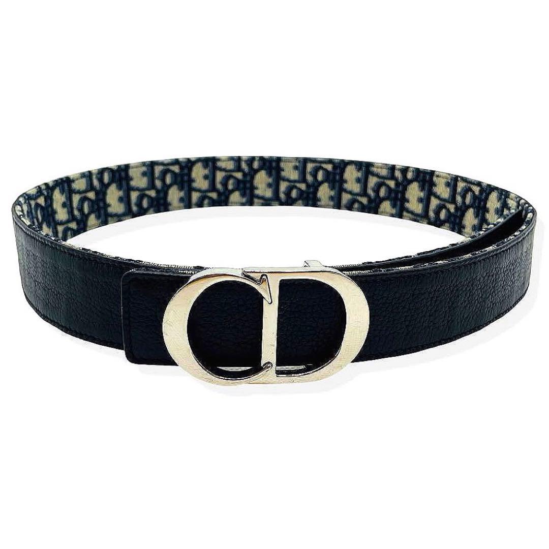 正規品 Dior ベルト リバーシブル バックル付き オブリーク カーフ