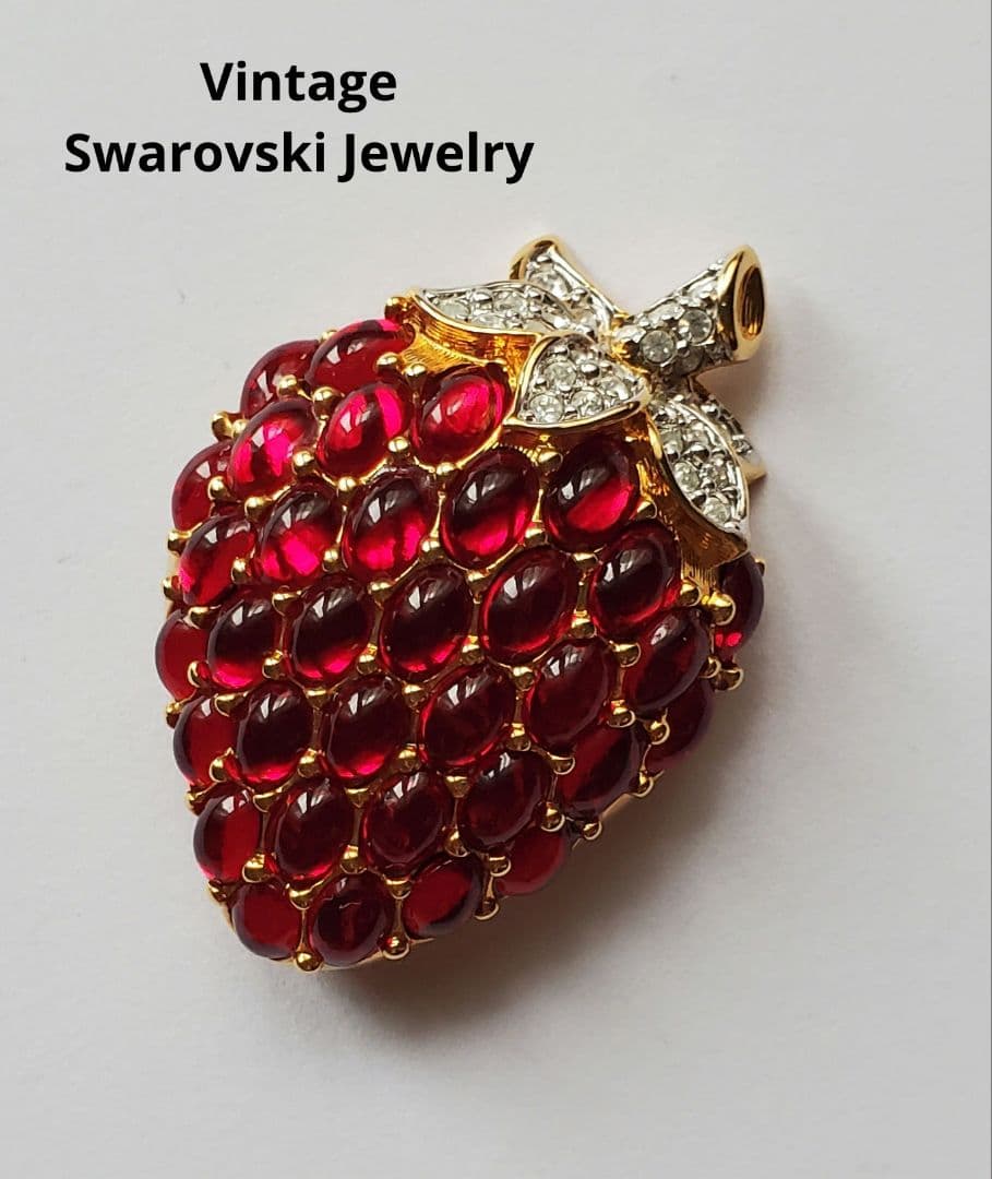 ヴィンテージ　SWAROVSKI　スワロフスキー　イチゴ　ブローチ　ジュエリー SWAROVSKI（スワロフスキー） ブローチ ブローチ フォーマル