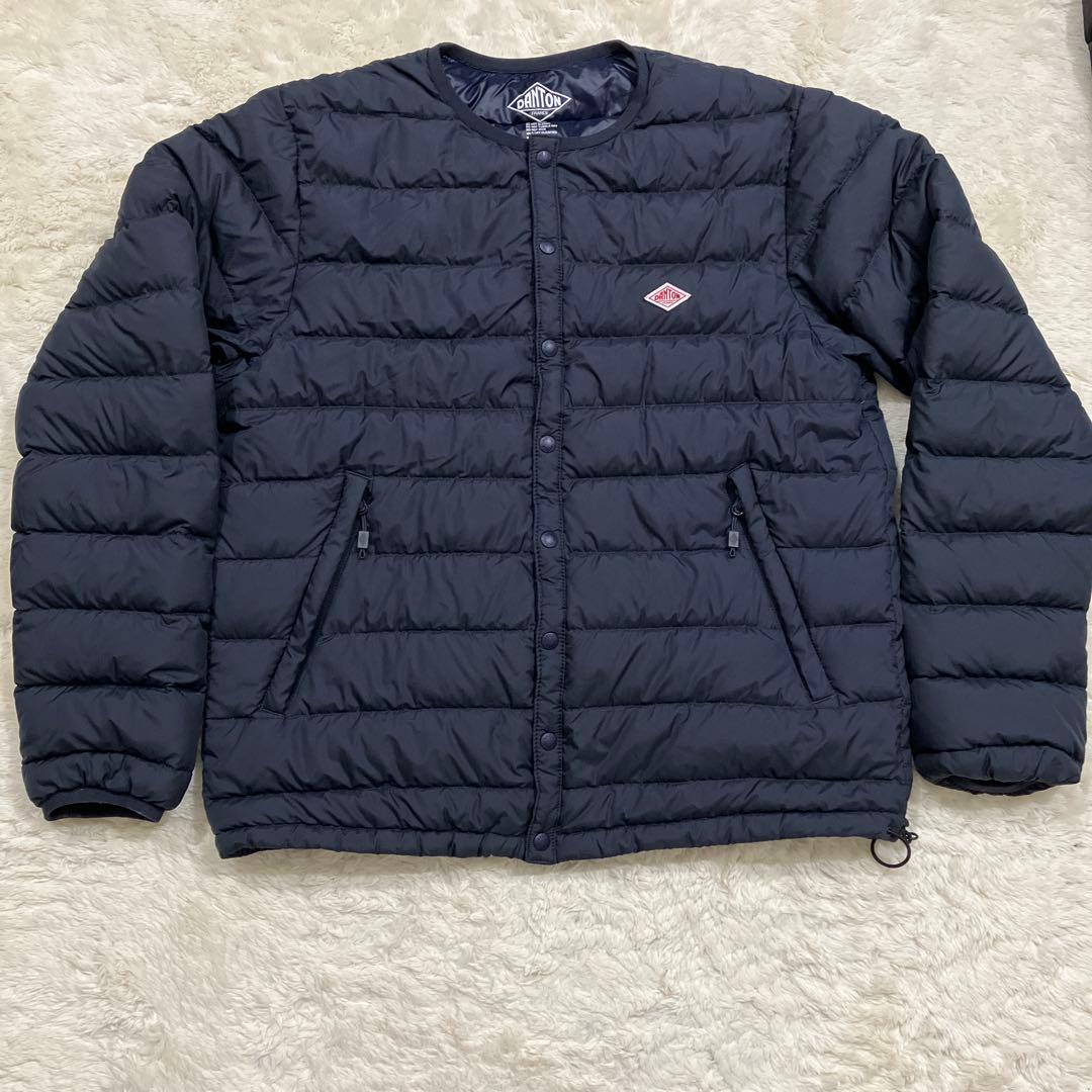 DANTON ダントン クルーネック インナーダウン ネイビー S - メルカリ