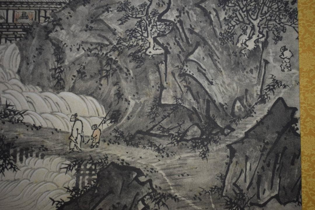 複製/雪村/雪村周継/夏冬山水図/工芸/双幅/布袋屋掛軸HI-329 - メルカリ