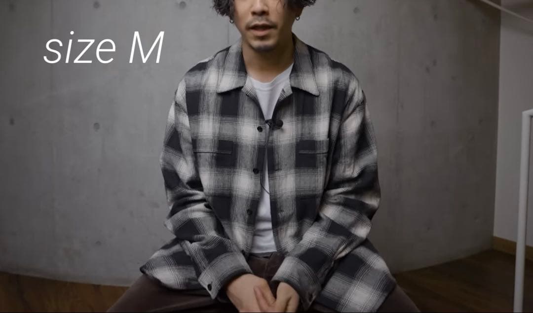 check pajamas shirt M kinema オンブレチェックシャツ