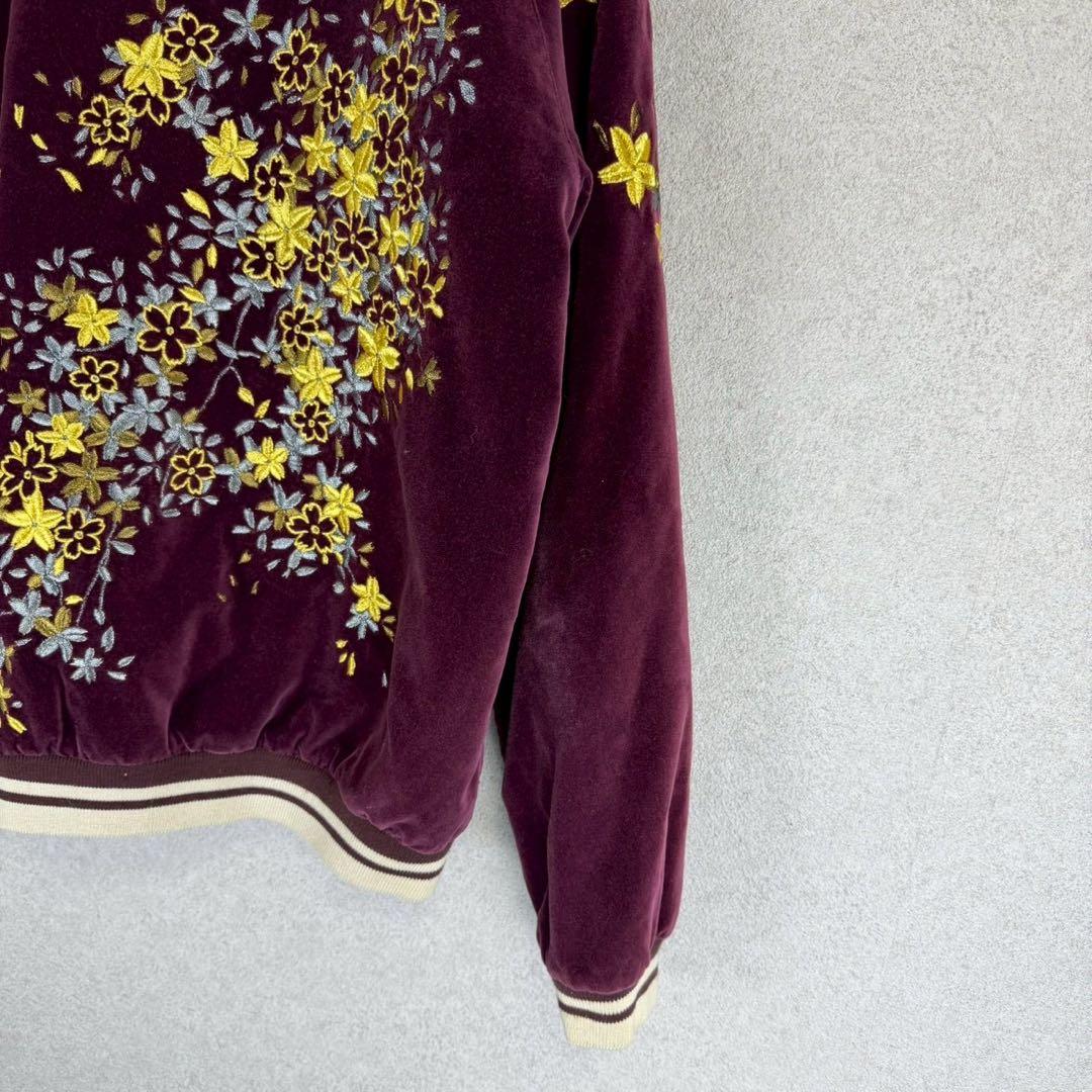 希少 IOLANI 別珍 ベロア キルティング 桜 月 リバーシブル