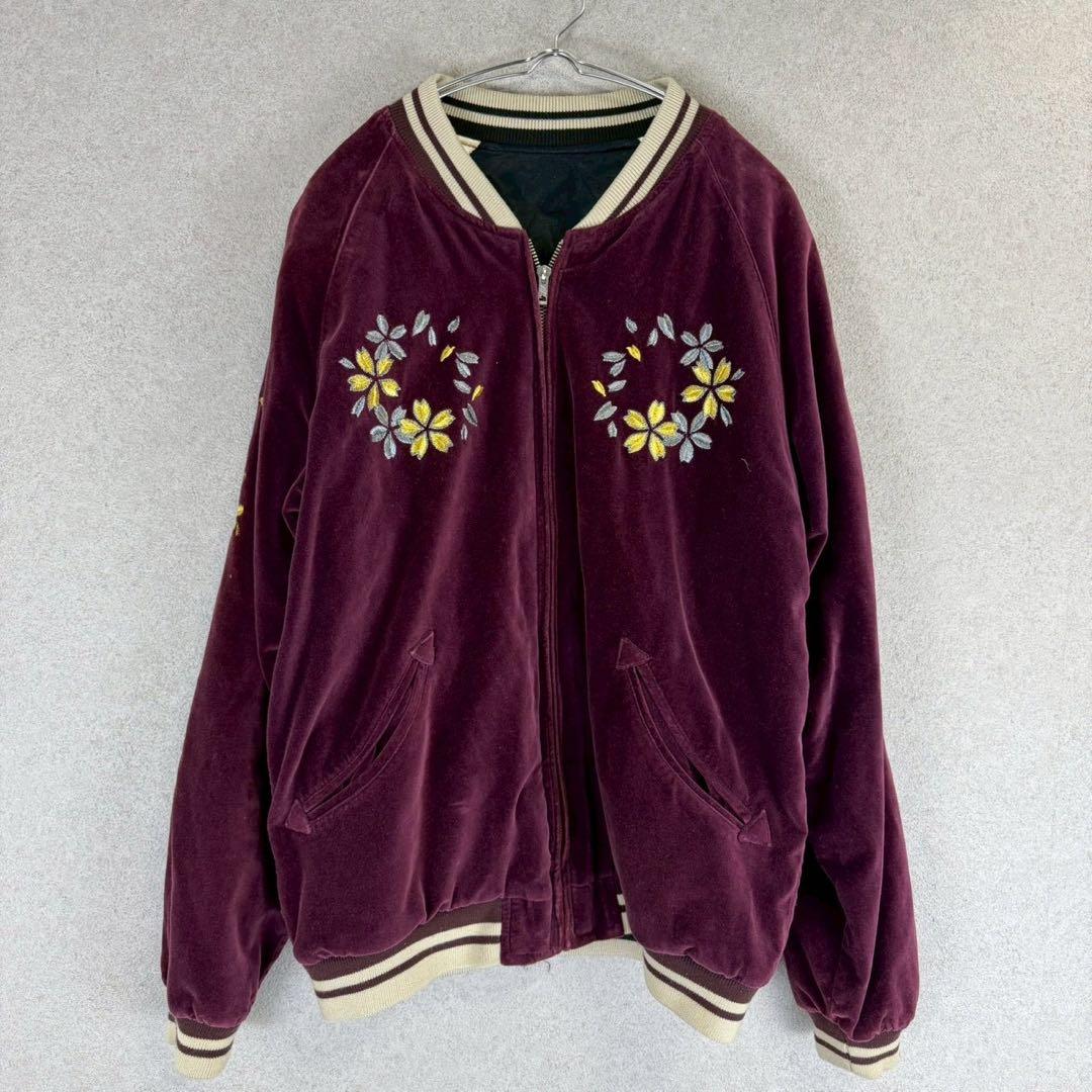 希少 IOLANI 別珍 ベロア キルティング 桜 月 リバーシブル