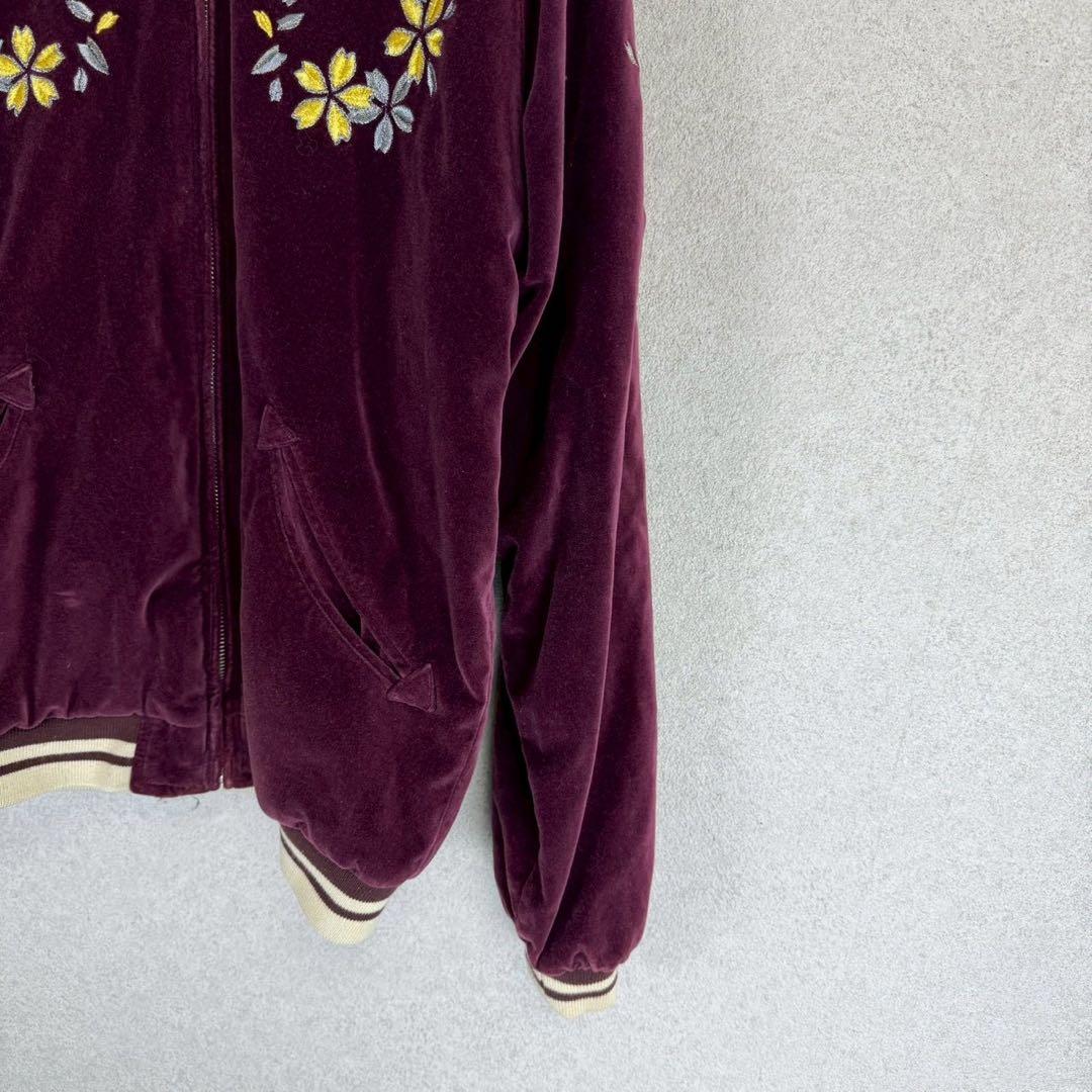 希少 IOLANI 別珍 ベロア キルティング 桜 月 リバーシブル